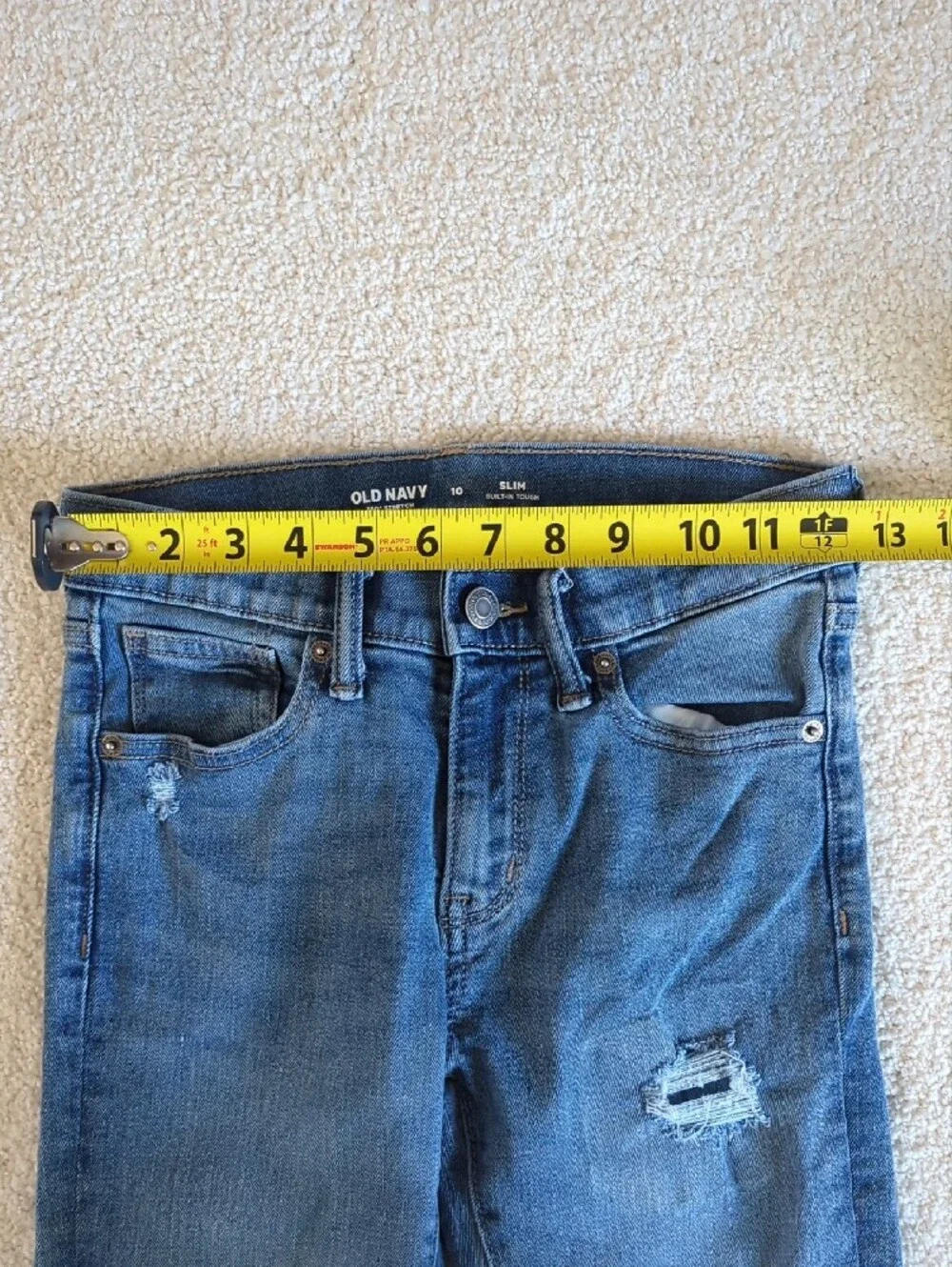 3 For $30. Old Navy Boy's Blue Slim Distressed Jeans